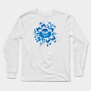 Romantic blue flowers and leaves (6) Long Sleeve T-Shirt